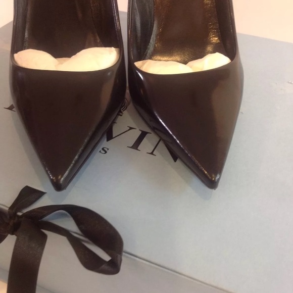 Lanvin Paris Black Pearl Heels Pumps RARE! Size 41 - Picture 5 of 8